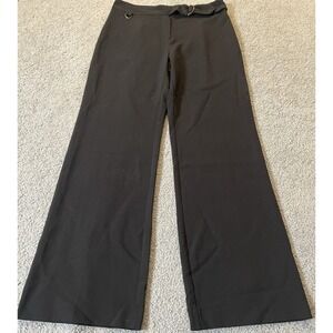 Vtg 80s SC Collection Wide Leg Pants Sz 10 Black Belted Career Goth Canada Made